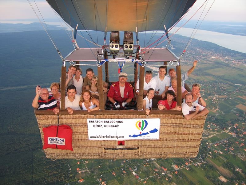 Hot air balloon ride at Heviz lake